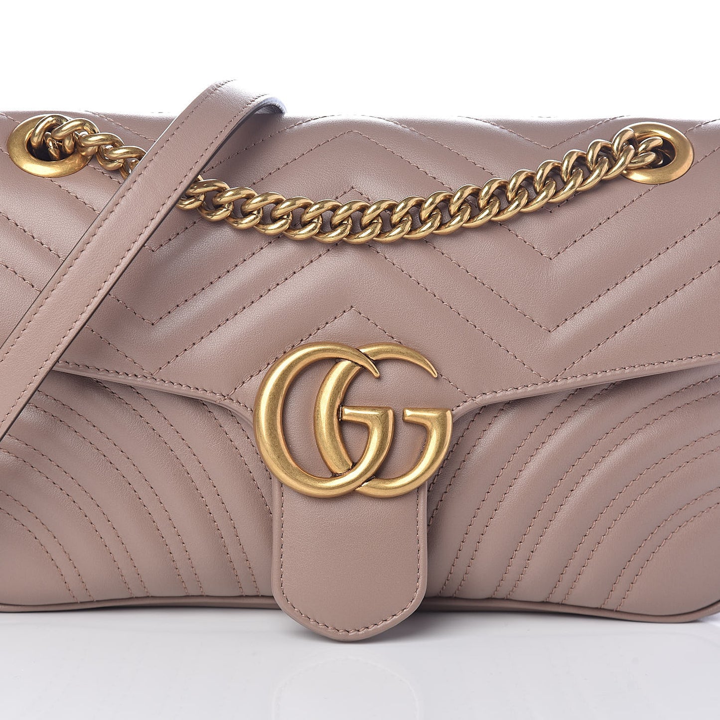 Calfskin Matelasse Small GG Marmont Shoulder Bag Porcelain Rose