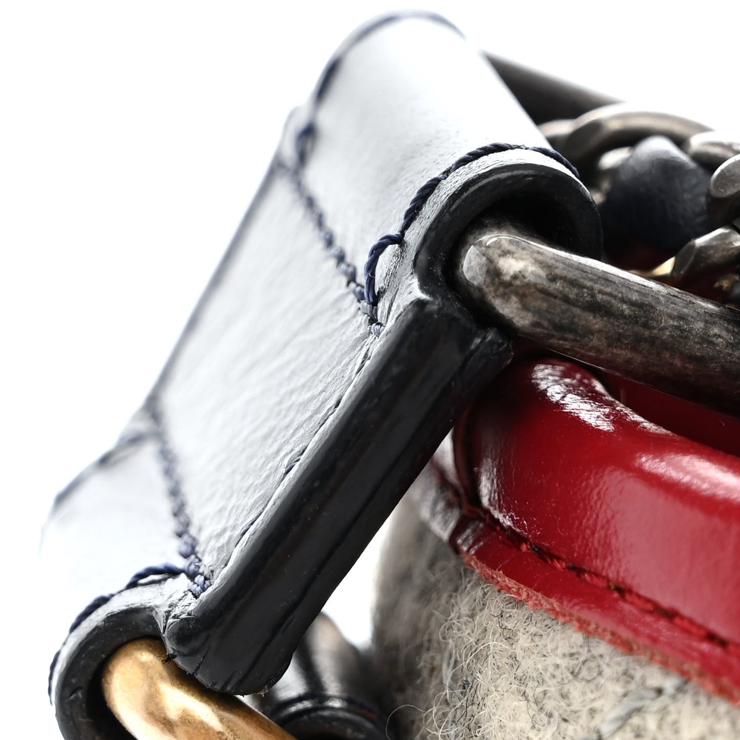 Wool Calfskin Quilted Small Gabrielle Hobo Navy