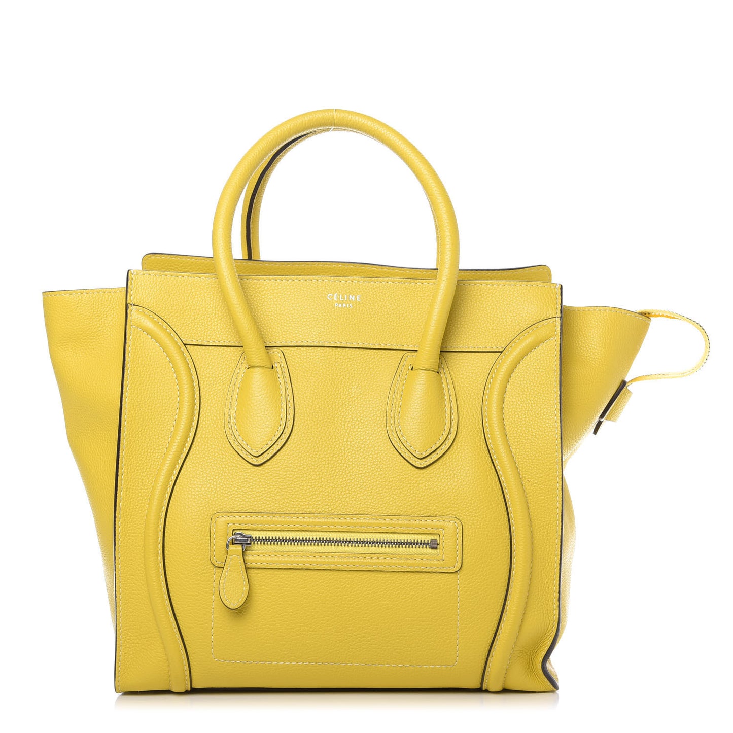 Drummed Calfskin Mini Luggage Citron