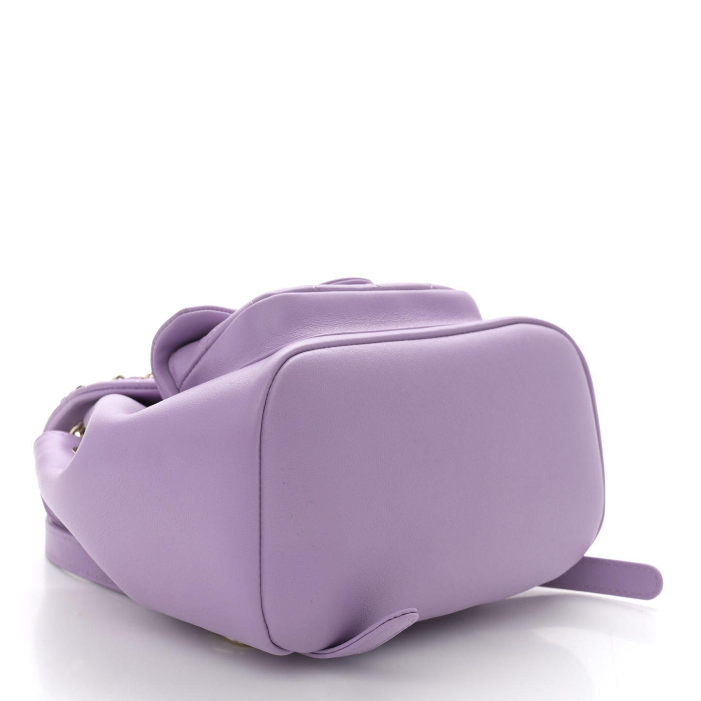 Lambskin Quilted Small Duma Drawstring Backpack Light Purple