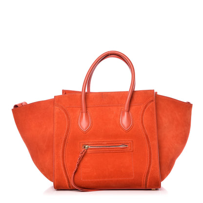 Celine Nubuck Medium Phantom Luggage Bright Orange 1 of 27