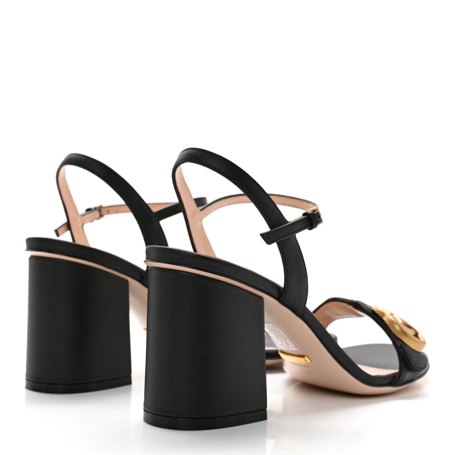 Gucci Lifford Calfskin GG Marmont Ankle Wrap 75mm Sandals 38 Black 4 of 8