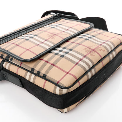Burberry Haymarket Check Zip Messenger Bag Black 8 of 9