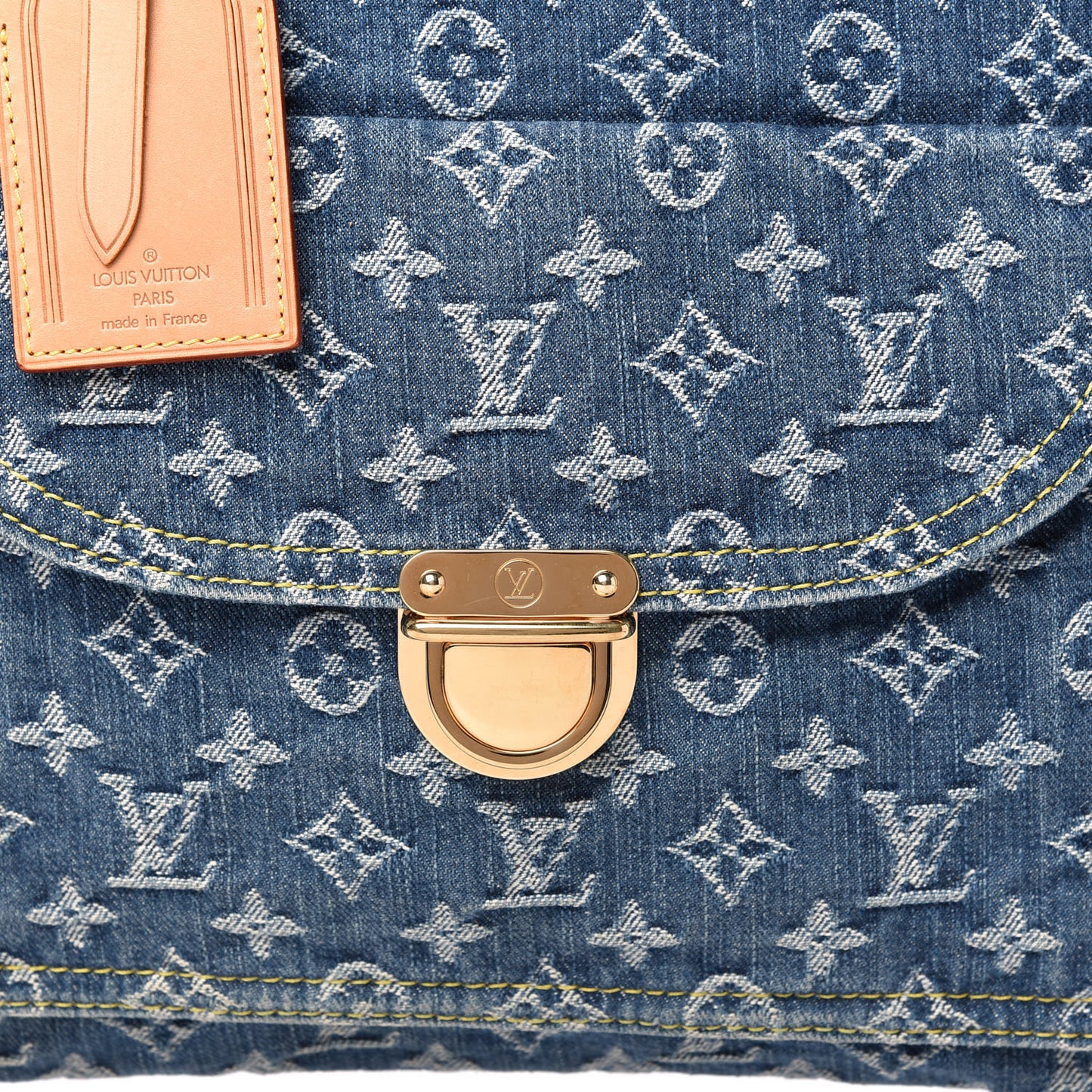 Monogram Denim Sac Plat Blue