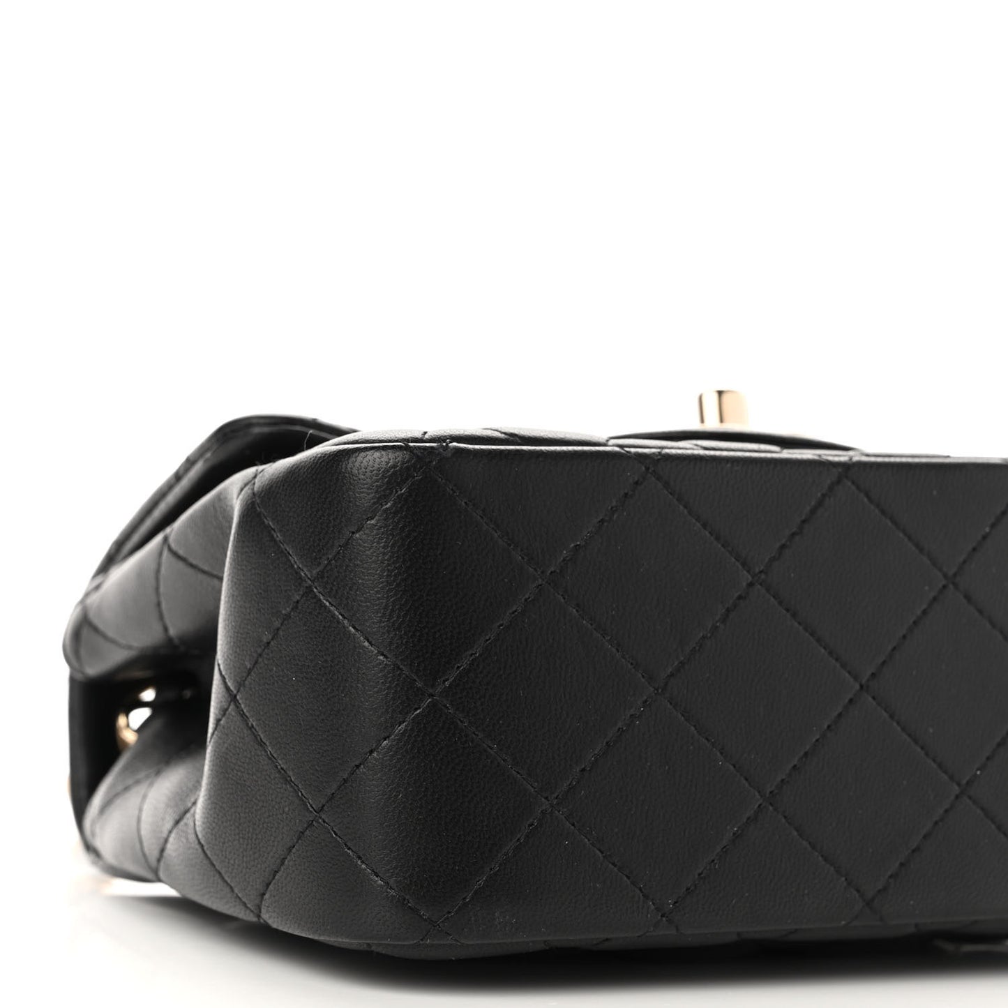 Lambskin Quilted Mini Square Flap Black