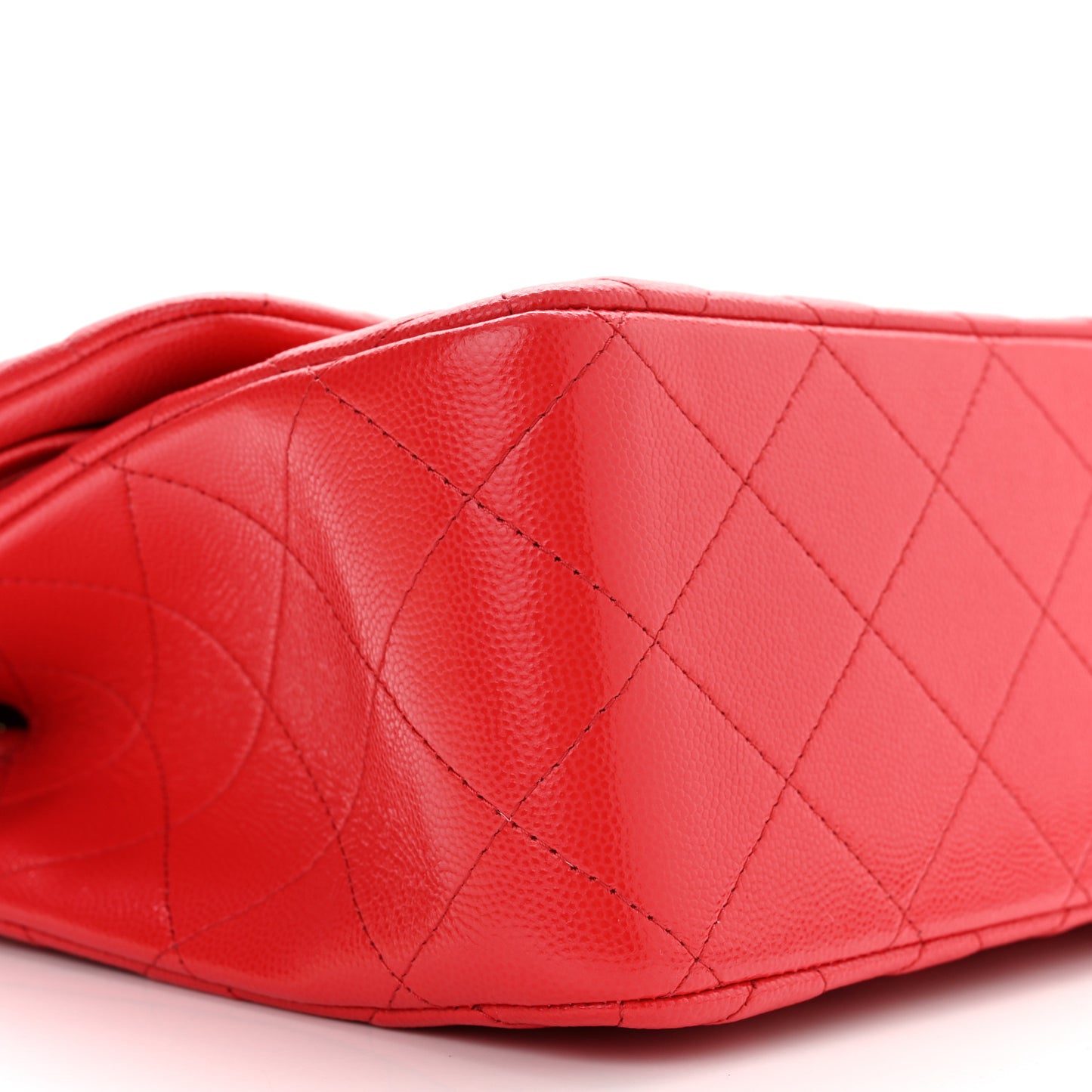 Caviar Quilted Jumbo Double Flap Red