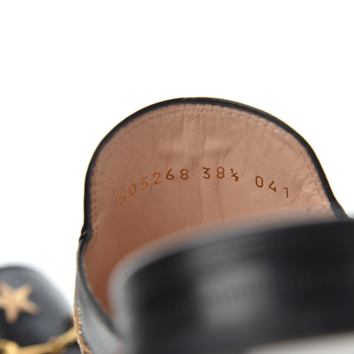 Gucci Goatskin Bee Star Embroidered Womens Princetown Slippers 38.5 Black 8 of 8