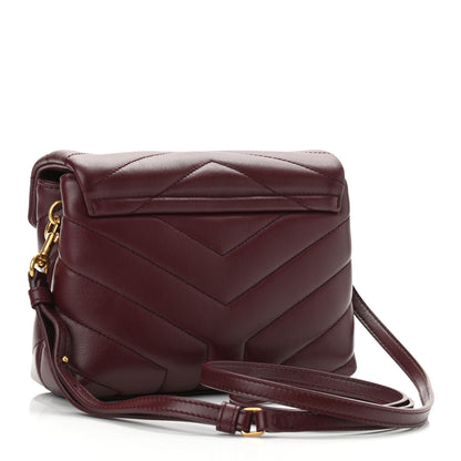 Saint Laurent Calfskin Y Quilted Monogram Toy Loulou Monogram Crossbody Bag Rouge Legion 3 of 10
