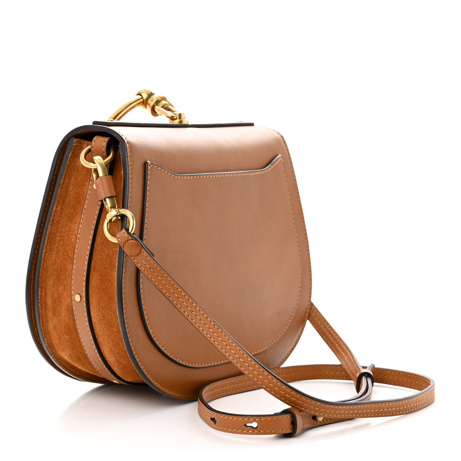 Chloe Calfskin Suede Medium Nile Bracelet Bag Caramel 3 of 12