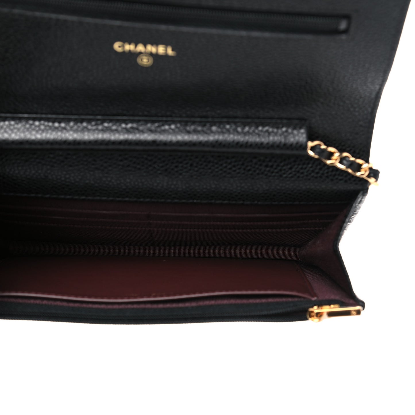 Caviar Quilted Wallet On Chain WOC Black