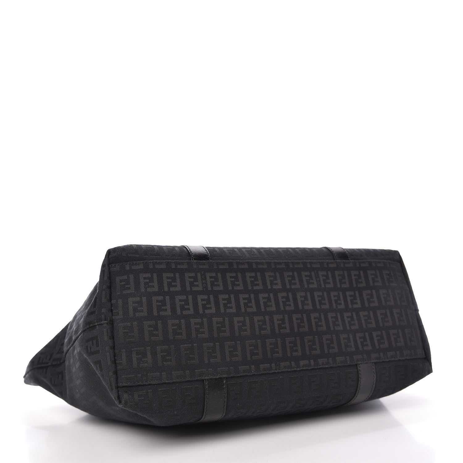 Fendi Zucchino Large Charm Shopping Tote Black 4 of 11