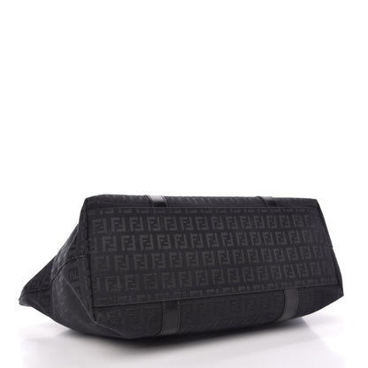Fendi Zucchino Large Charm Shopping Tote Black 4 of 11