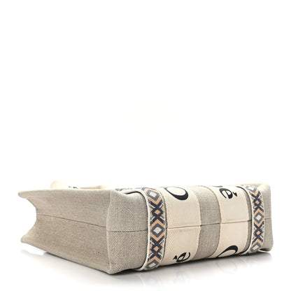 Chloe Cotton Calfskin Small Woody Ribbon Tote With Strap Slate Green 4 of 8