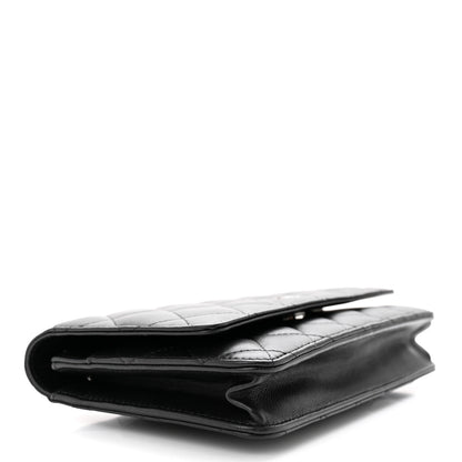 Chanel Lambskin Quilted Wallet On Chain WOC Black 4 of 11