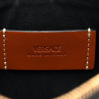 Versace Coated Canvas Medium La Greca Signature Pouch Black Caramel 6 of 12