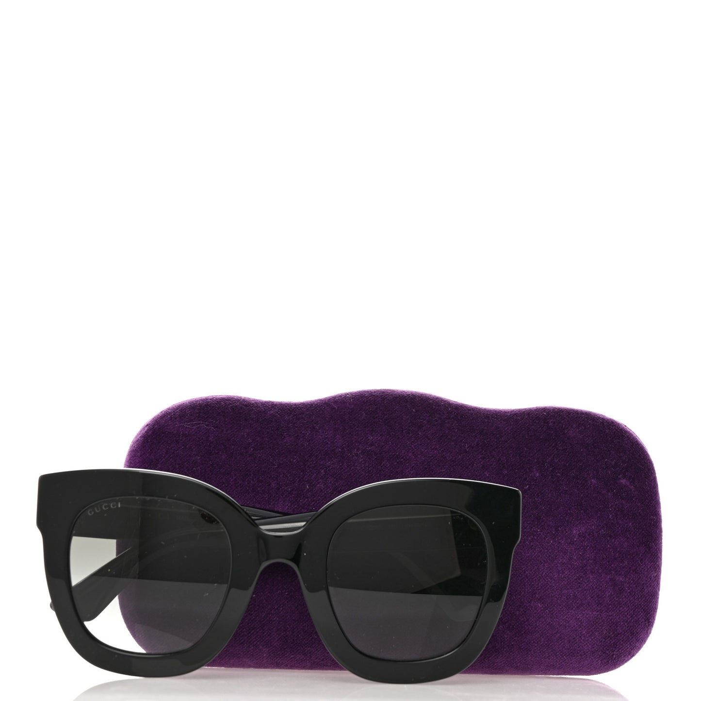 Acetate Crystal Star Round Frame Sunglasses GG0208S Black