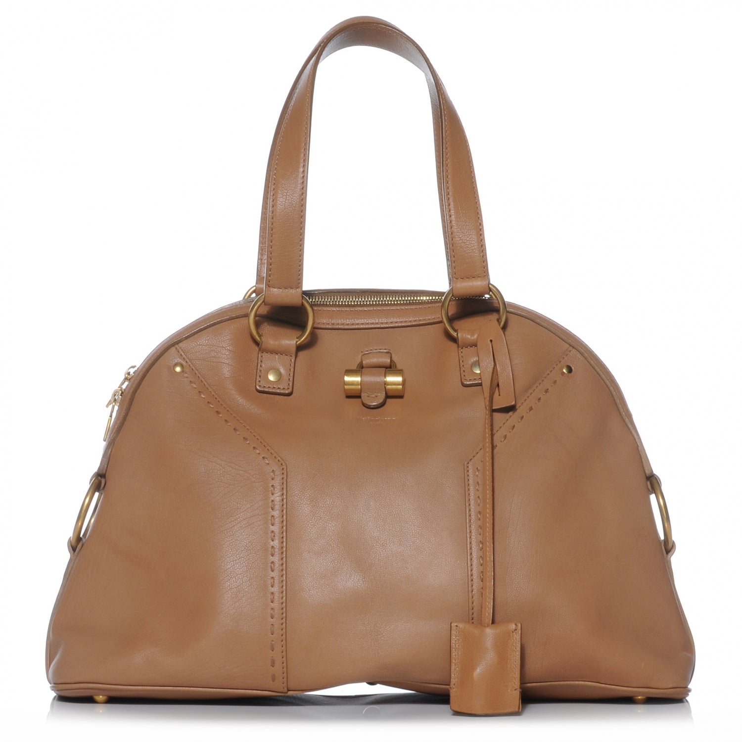 Saint Laurent Leather Large Muse Tan 1 of 8