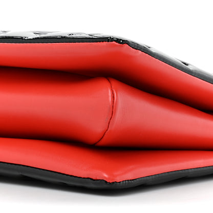 Louis Vuitton Patent Embossed Monogram Lambskin Coussin MM Black Red 9 of 15