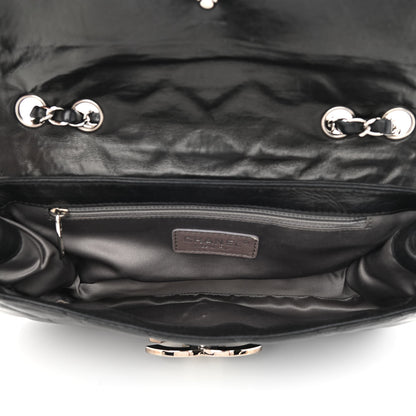 Chanel Lambskin Quilted Flap Black White 5 of 12