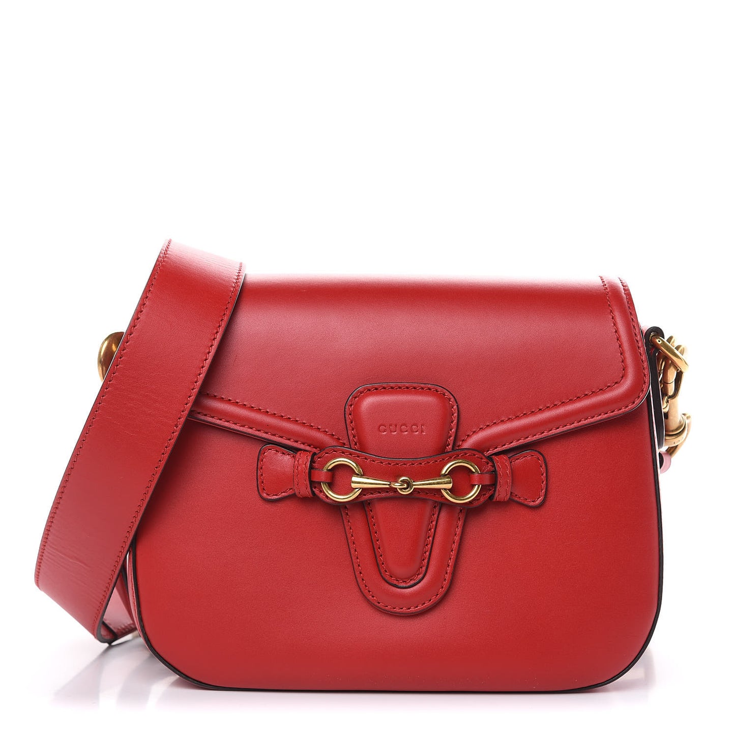 Ruinart Calfskin Medium Lady Web Shoulder Bag Hibiscus Red