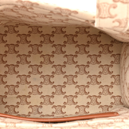 Celine Canvas Calfskin Triomphe Print Small Cabas Thais White 5 of 16