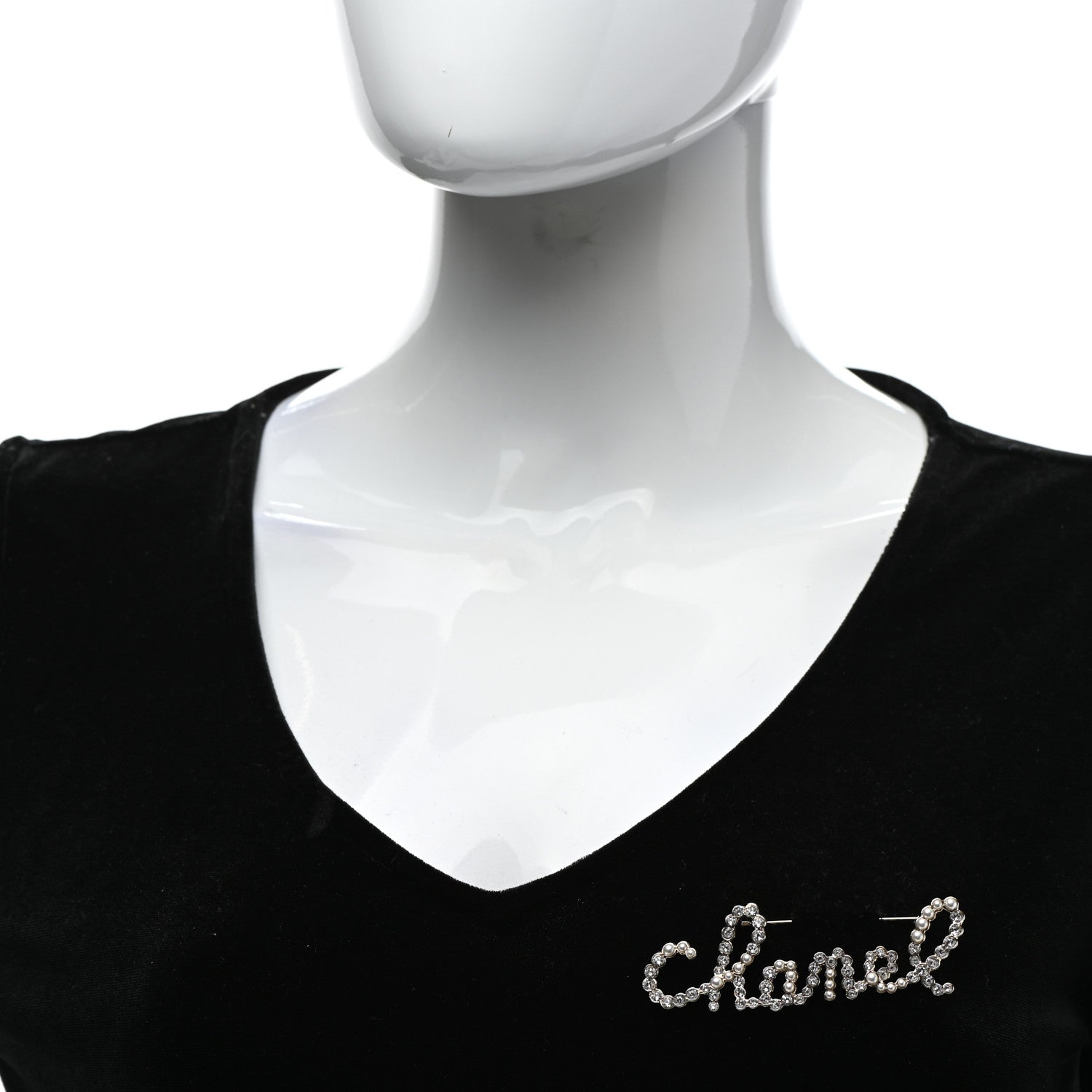 Chanel Metal Glass Swirling Pearls Brooch Pin Gold 2 of 5