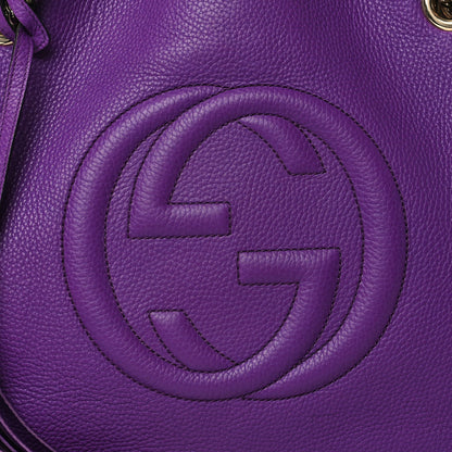 Gucci Pebbled Calfskin Medium Soho Chain Shoulder Bag Shine Purple 8 of 10