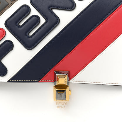 Fendi X FILA Vitello Liberty Mania Bi-Color FF 1974 Embossed Kan I Shoulder Bag White Nebula Multicolor 8 of 12