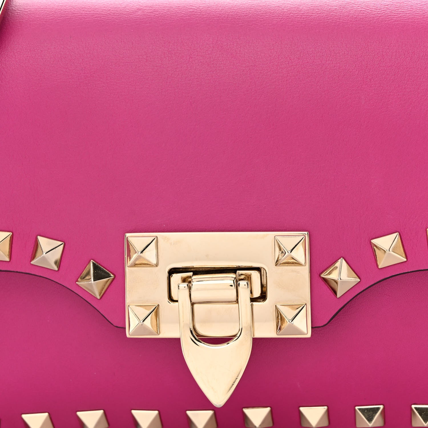 Valentino Garavani Vitello Mini Rockstud Flap Saddle Crossbody Bag Fuxia 8 of 12