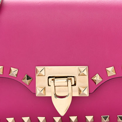 Valentino Garavani Vitello Mini Rockstud Flap Saddle Crossbody Bag Fuxia 8 of 12