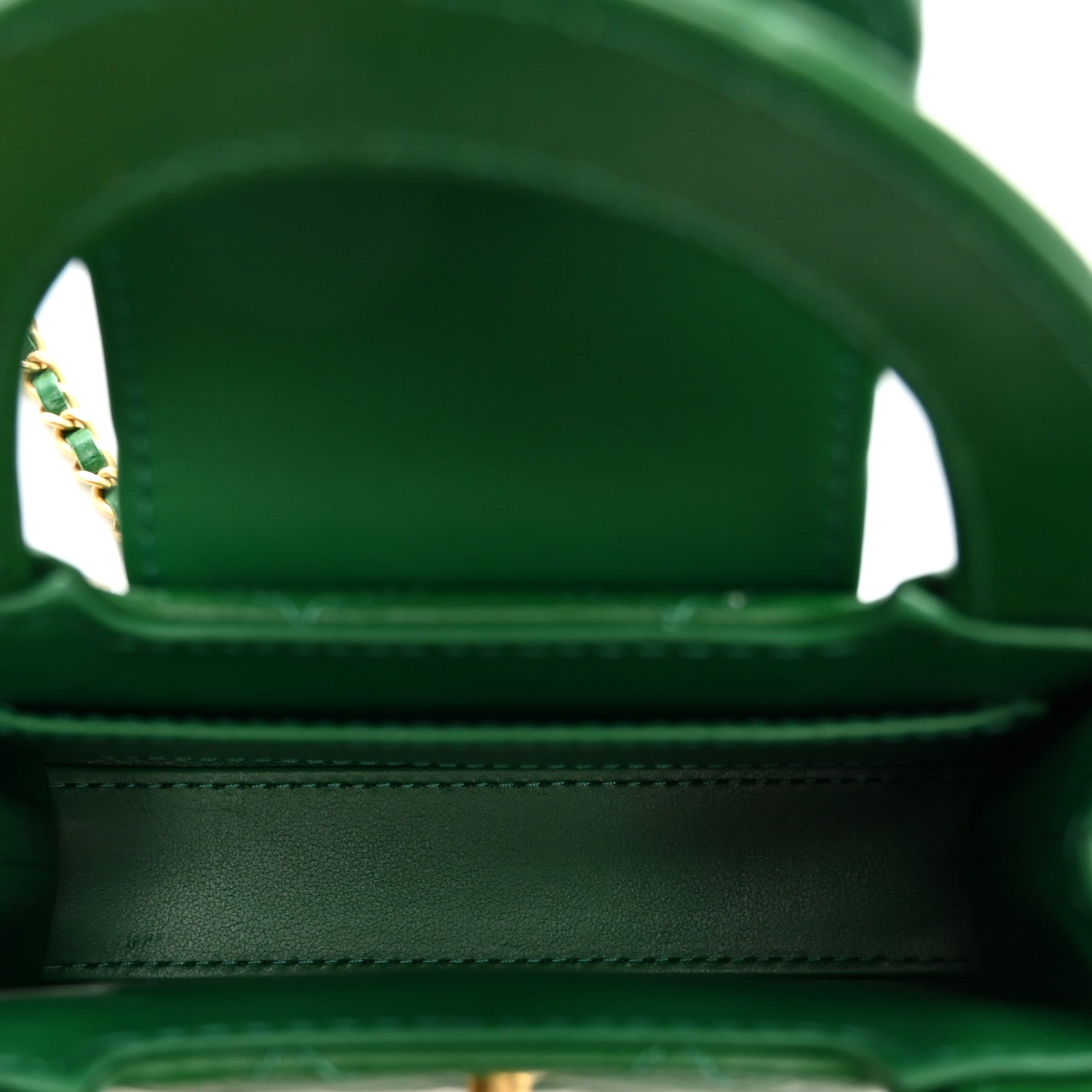 Chanel Shiny Aged Calfskin Quilted Mini Nano Kelly Shopper Green 4 of 9