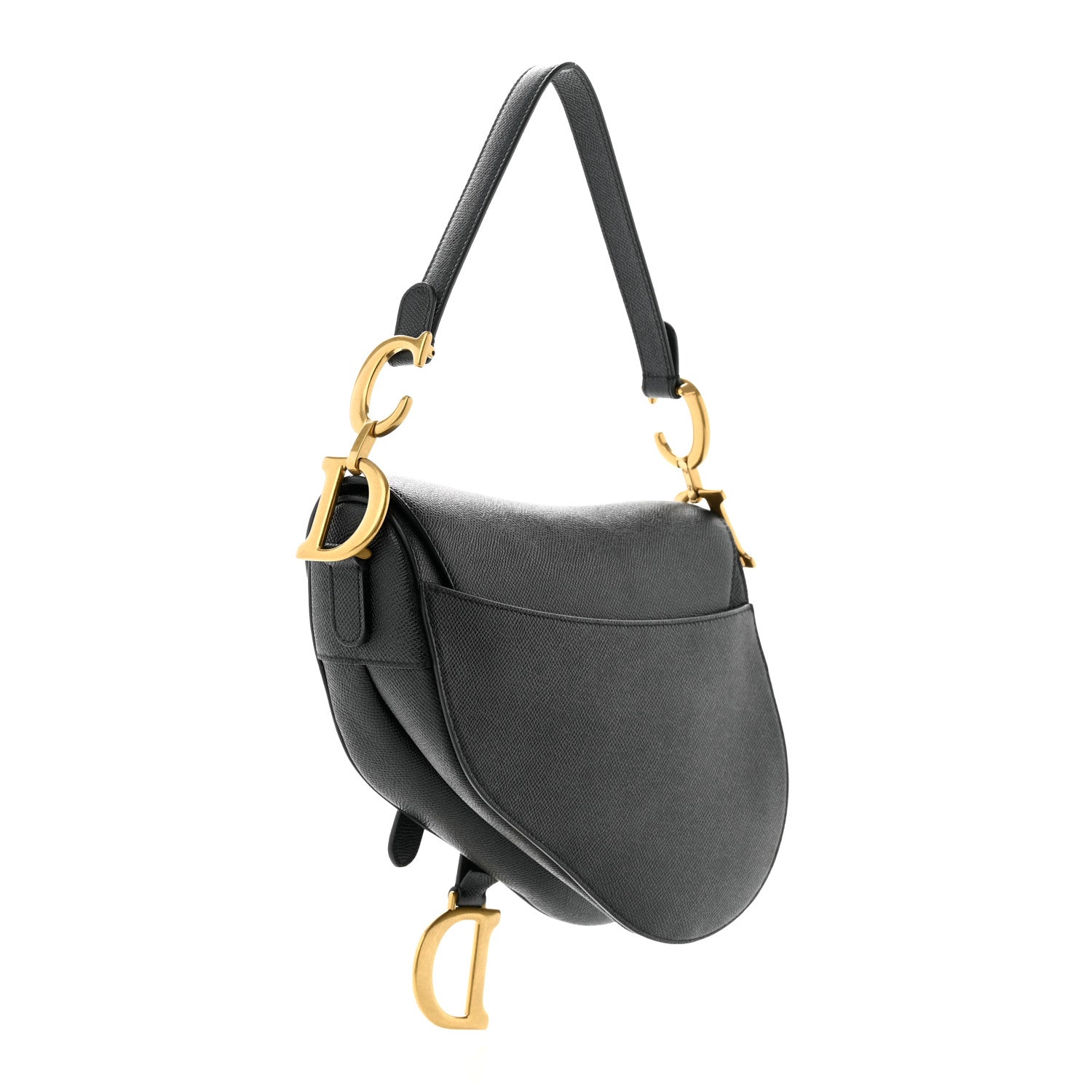 Christian Dior Grained Calfskin Saddle Bag Black 3 of 10