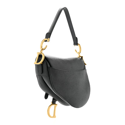 Christian Dior Grained Calfskin Saddle Bag Black 3 of 10