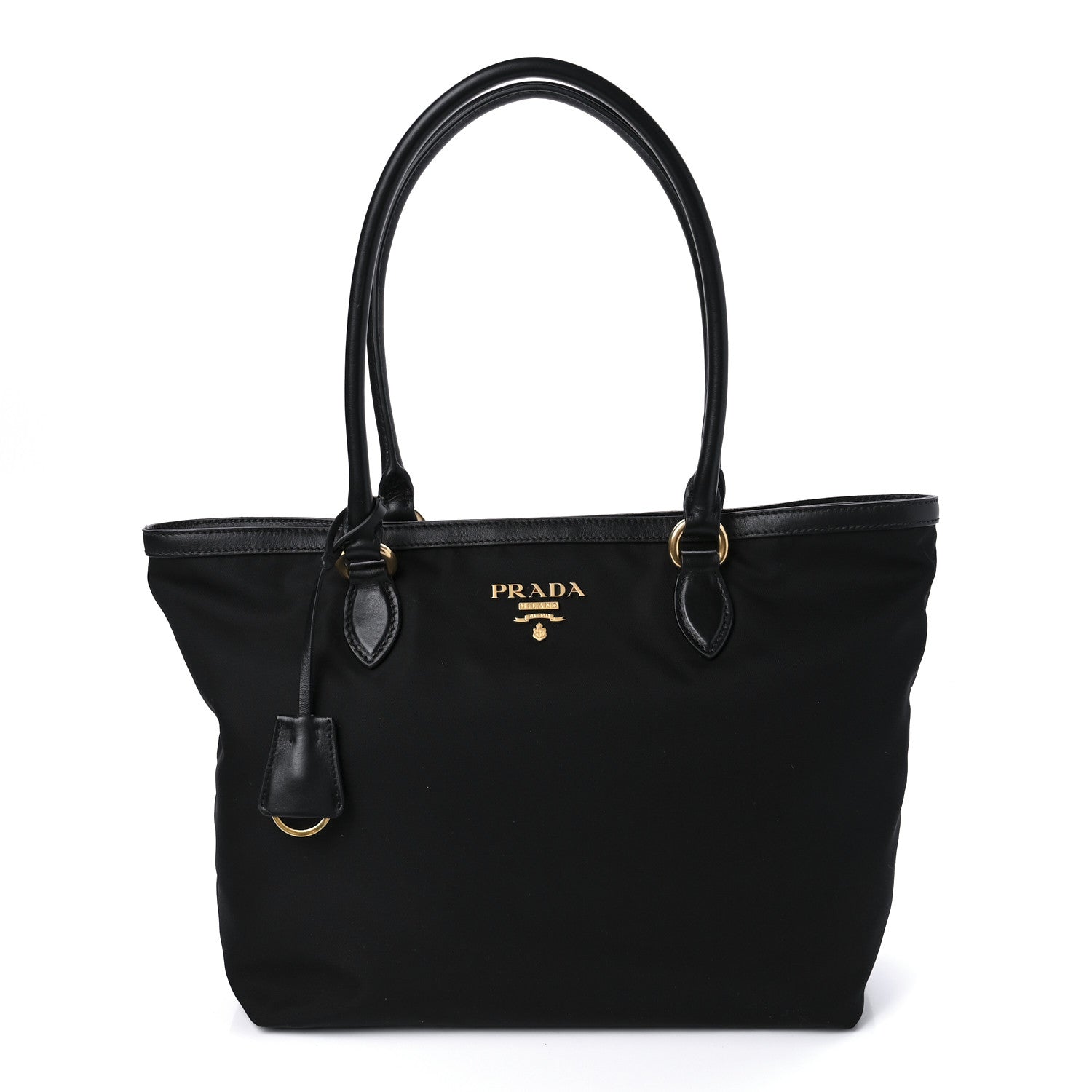 Prada Tessuto Nylon Soft Calf Shopping Tote Black 1 of 8