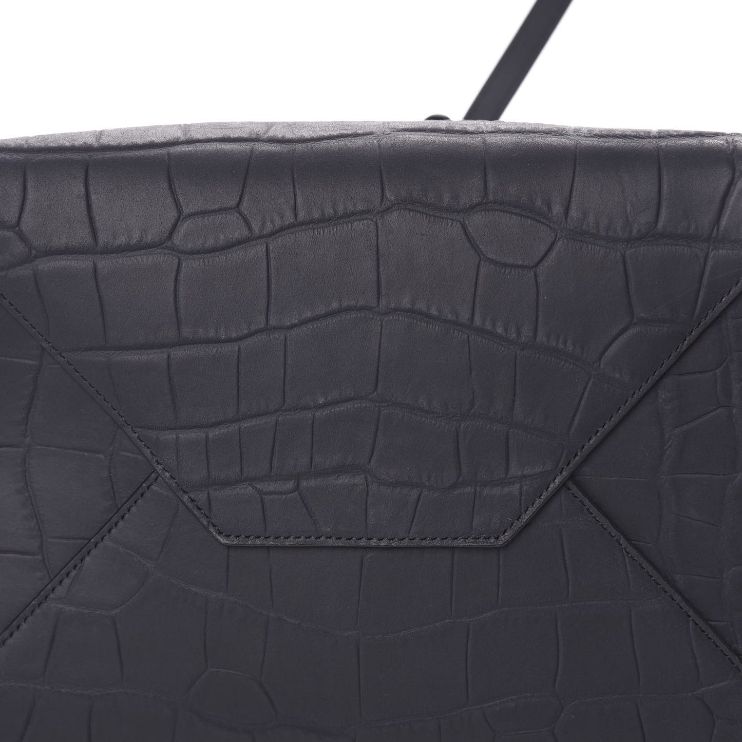 Crocodile Embossed Nubuck Small Belt Cabas Phantom Navy Blue