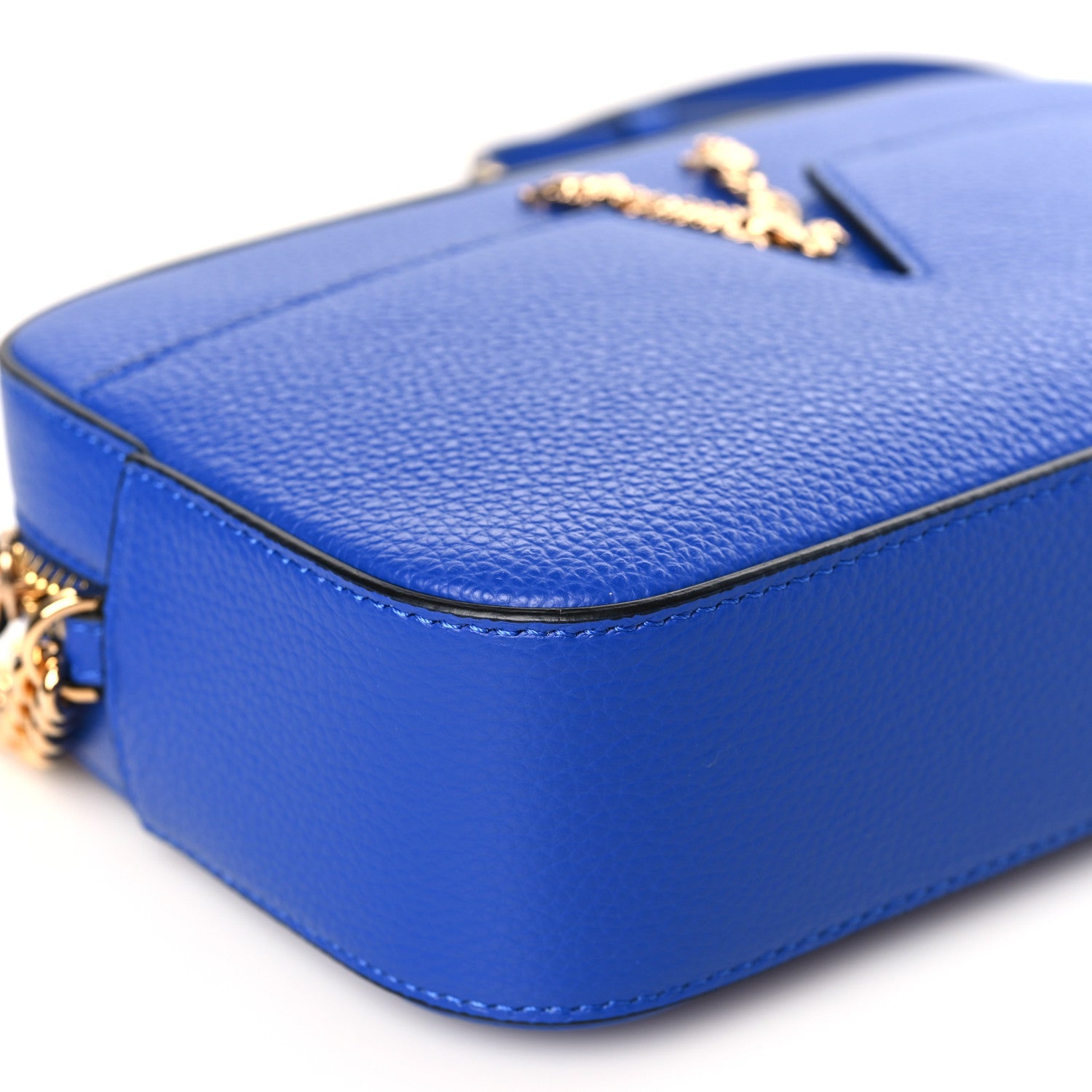 Versace Grainy Calfskin Small Virtus Camera Bag Blue 7 of 8
