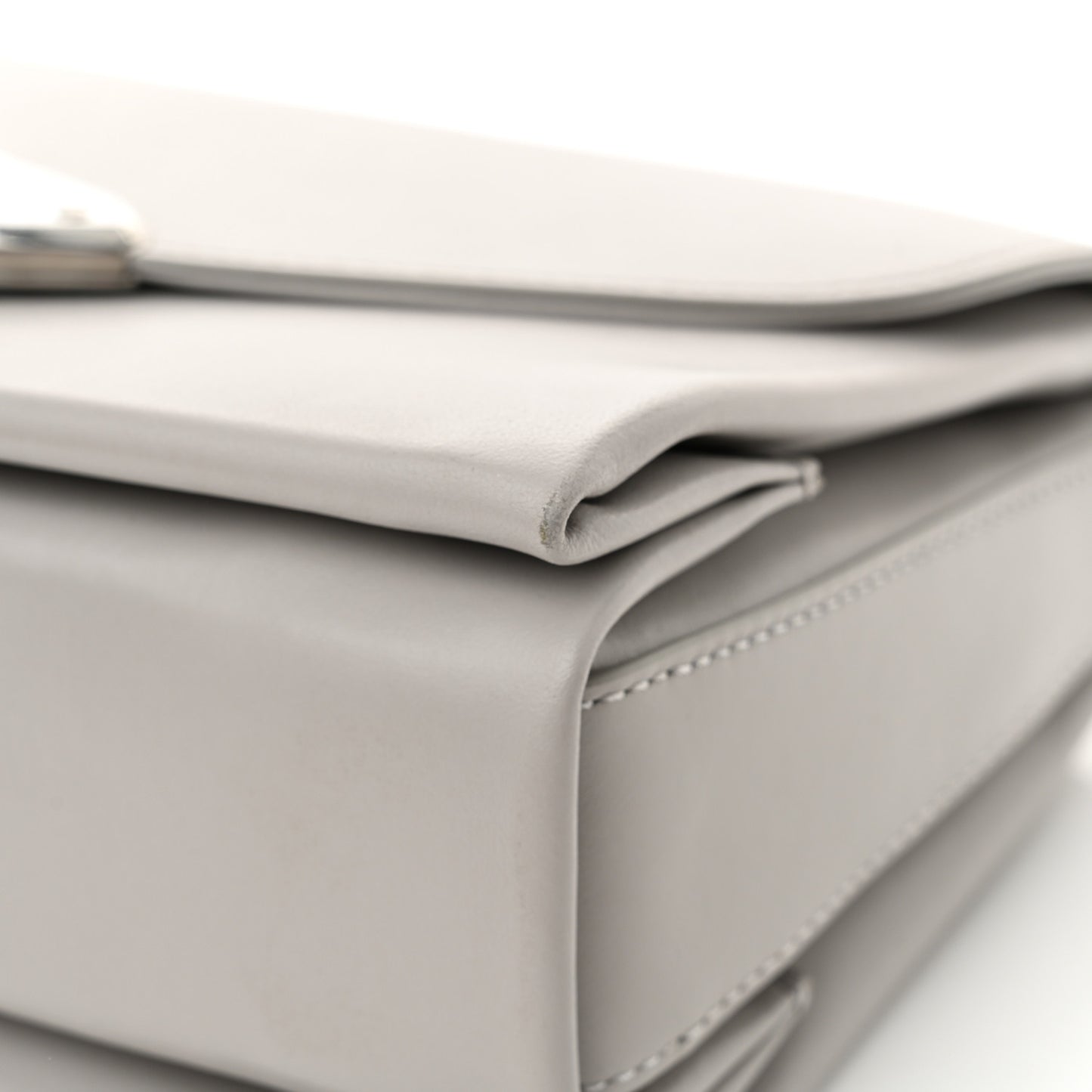 High Gloss Calfskin Lana Top Handle Pale Grey