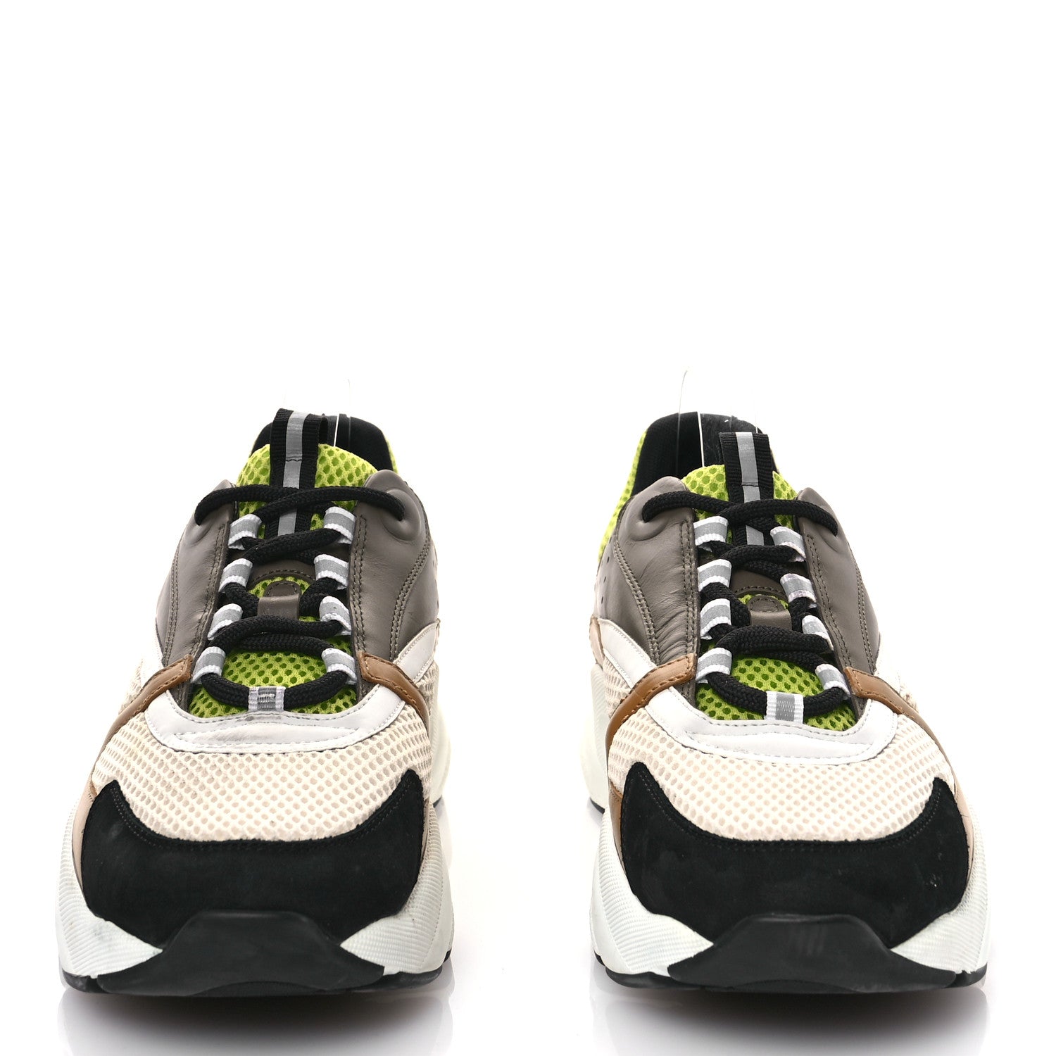 Christian Dior Technical Mesh Calfskin Mens B22 Sneakers 44 Brown Green 2 of 9