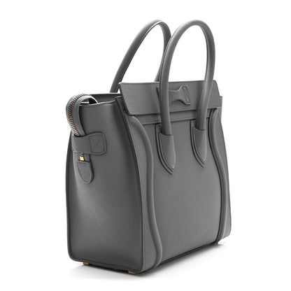 Celine Baby Drummed Calfskin Micro Luggage Kohl 3 of 12
