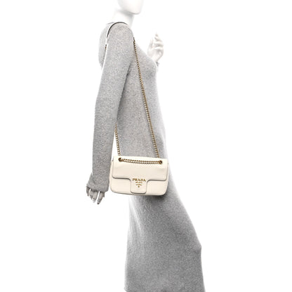 Prada Saffiano Flap Shoulder Bag Talco 2 of 9