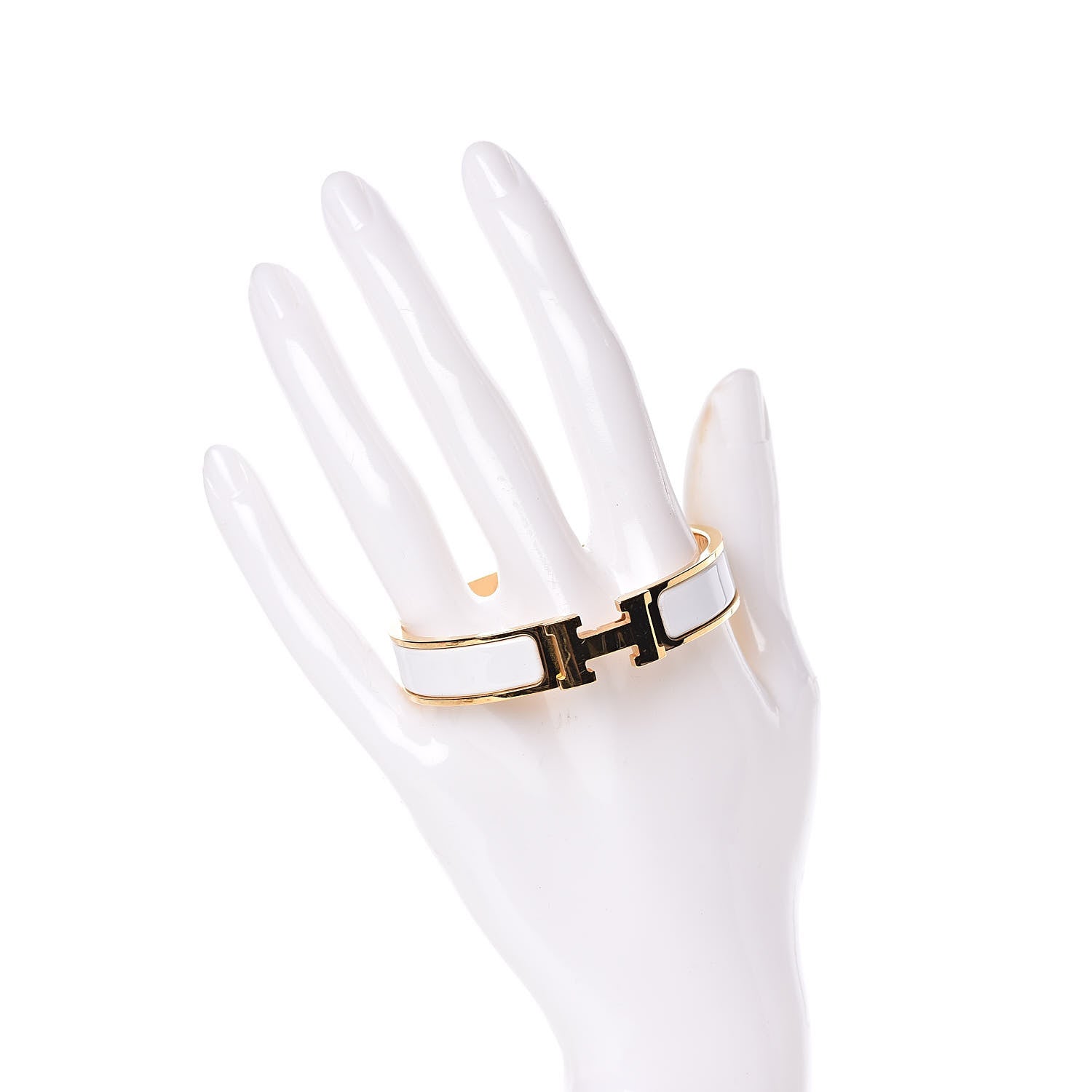 Hermes Enamel Narrow Clic Clac H Bracelet PM White 2 of 6