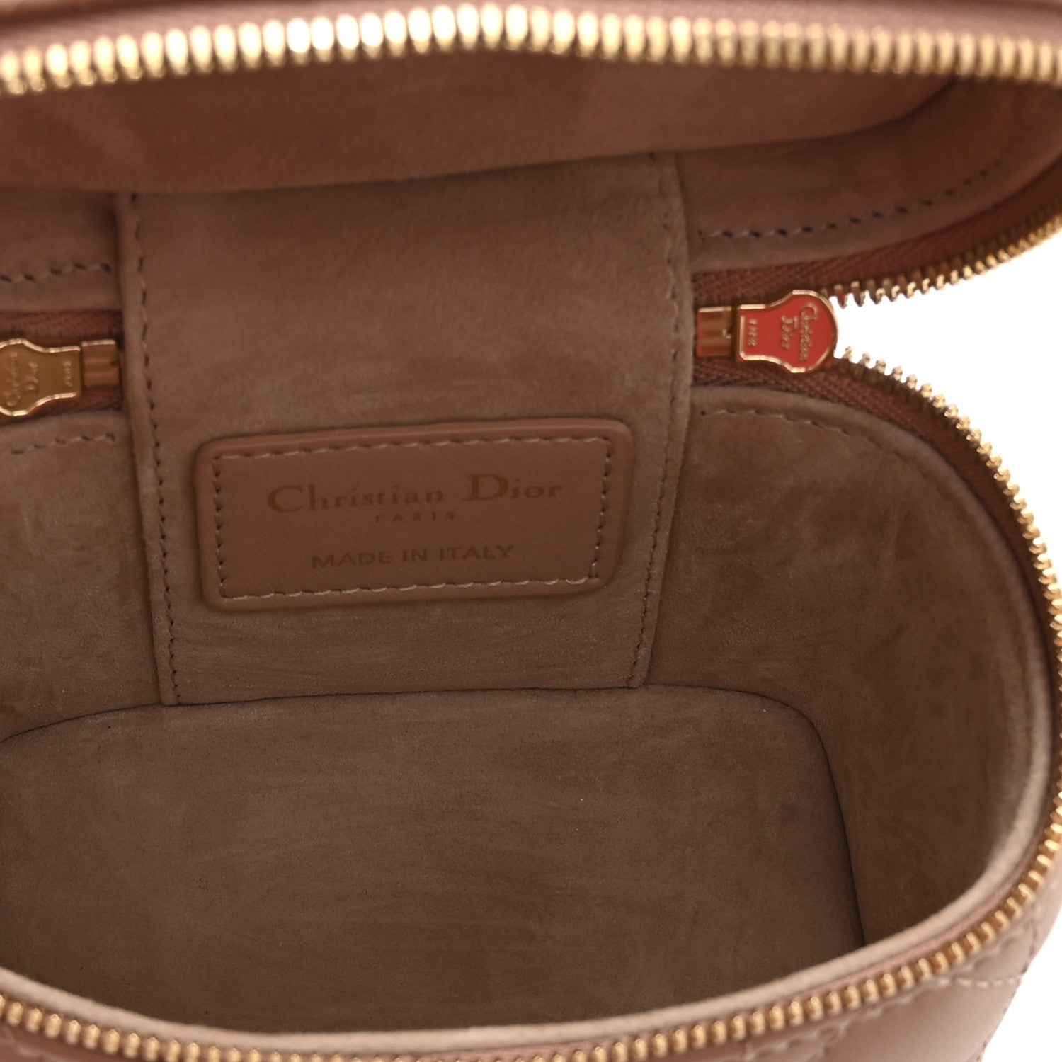 Christian Dior Lambskin Cannage Micro Lady Dior Vanity Case Rose