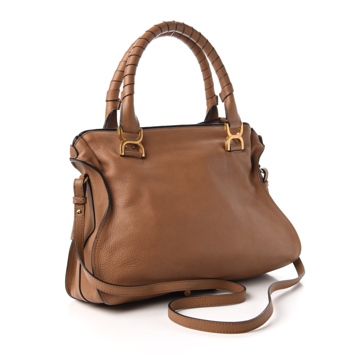 Chloe Calfskin Braided Medium Marcie Satchel Nut 3 of 9