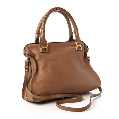 Chloe Calfskin Braided Medium Marcie Satchel Nut 3 of 9