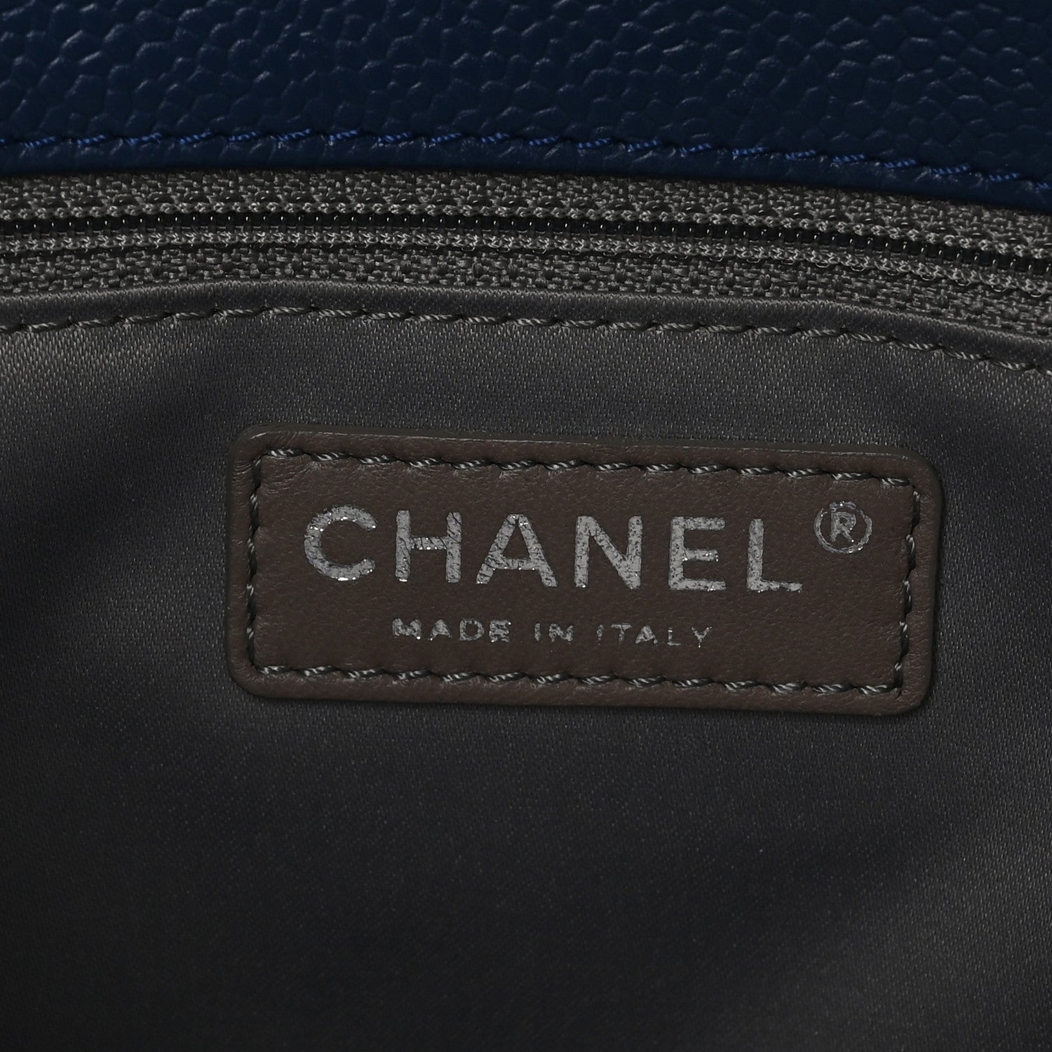 Chanel Caviar Quilted Grand Shopping Tote GST Dark Navy Blue 6 of 10