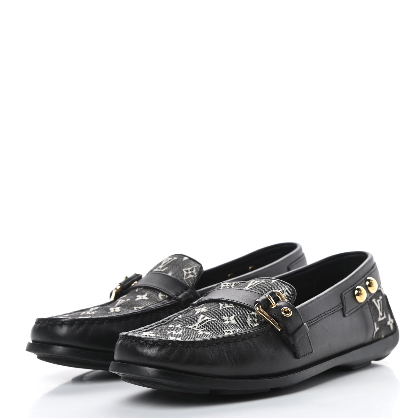 Calfskin Mini Lin Loafers 37 Black