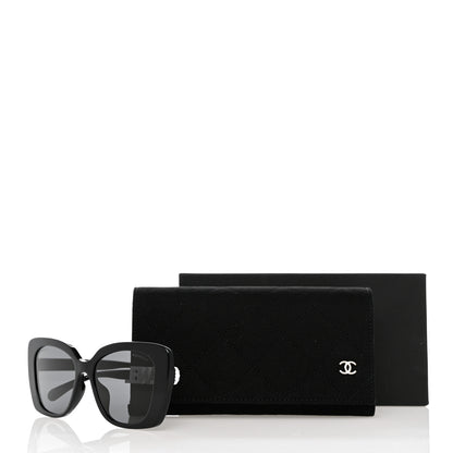 Chanel Acetate Strass Square Sunglasses 5422-B-A Black White 8 of 8