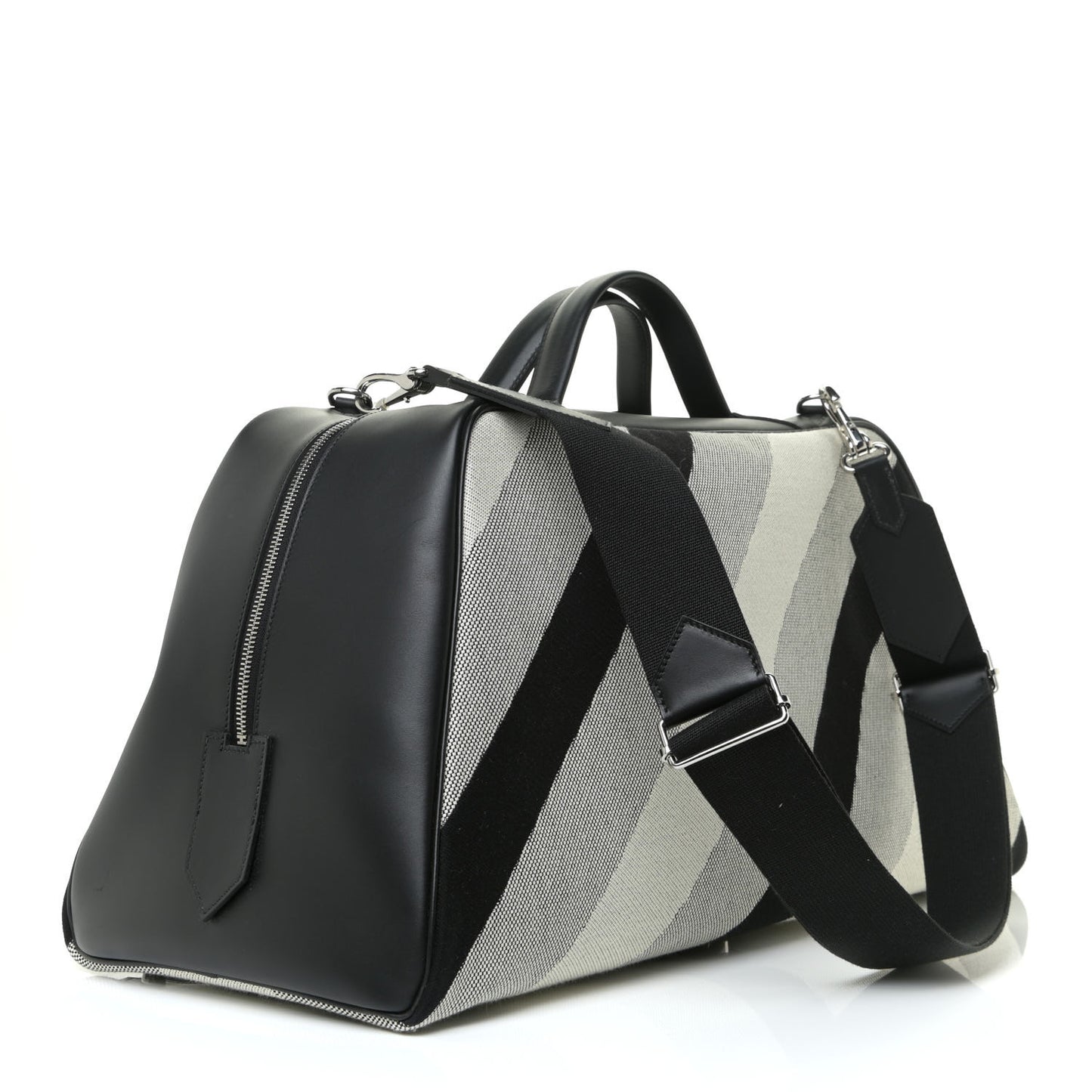 Toile H Sombrero II Bayadere Cavour Bag Ecru Black