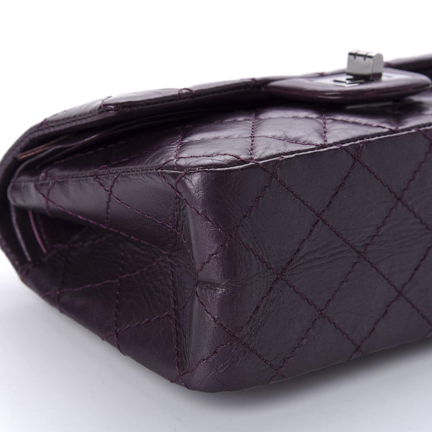 Chanel Aged Calfskin Quilted 2.55 Reissue 224 Flap Purple 6 of 11