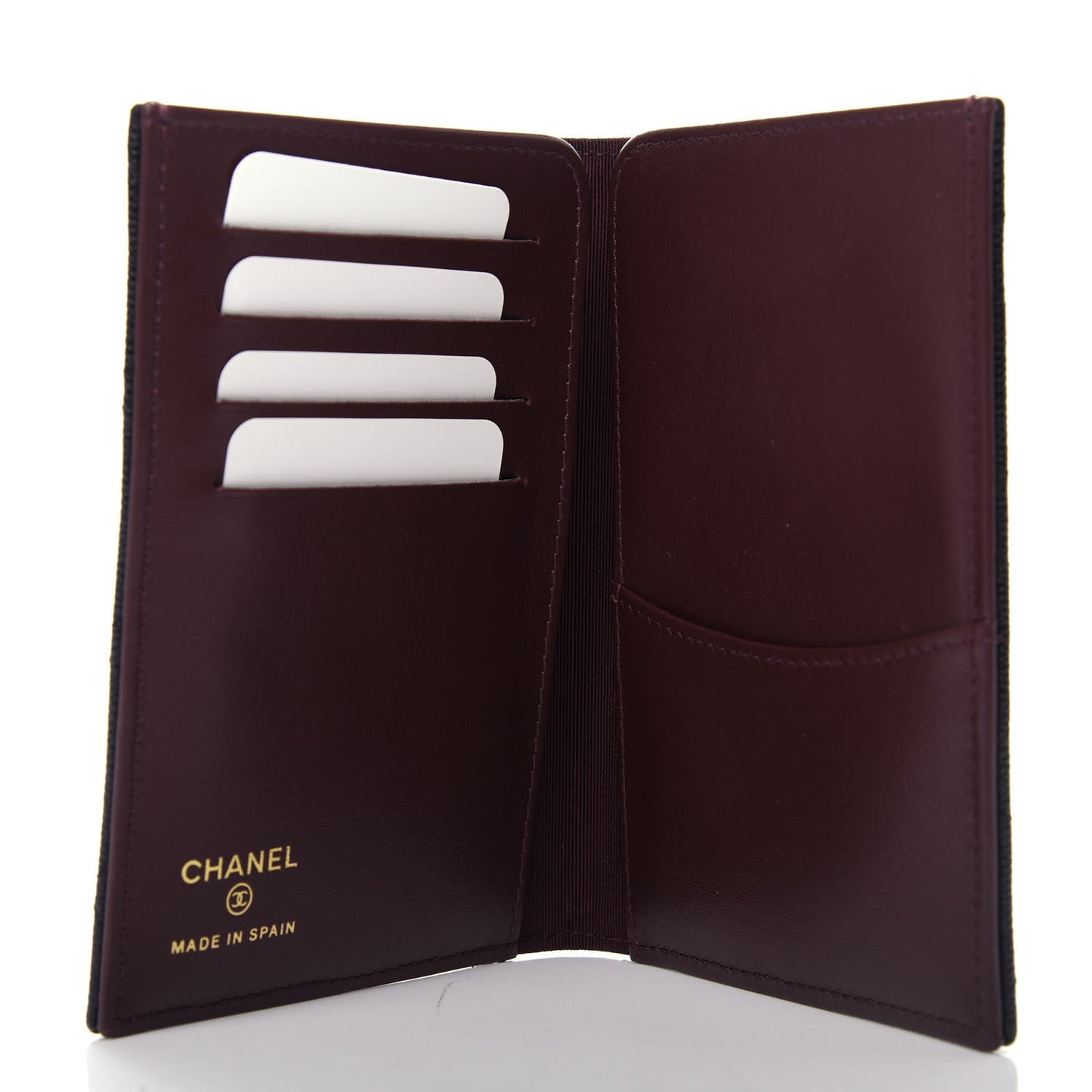 Caviar Quilted Passport Holder Black